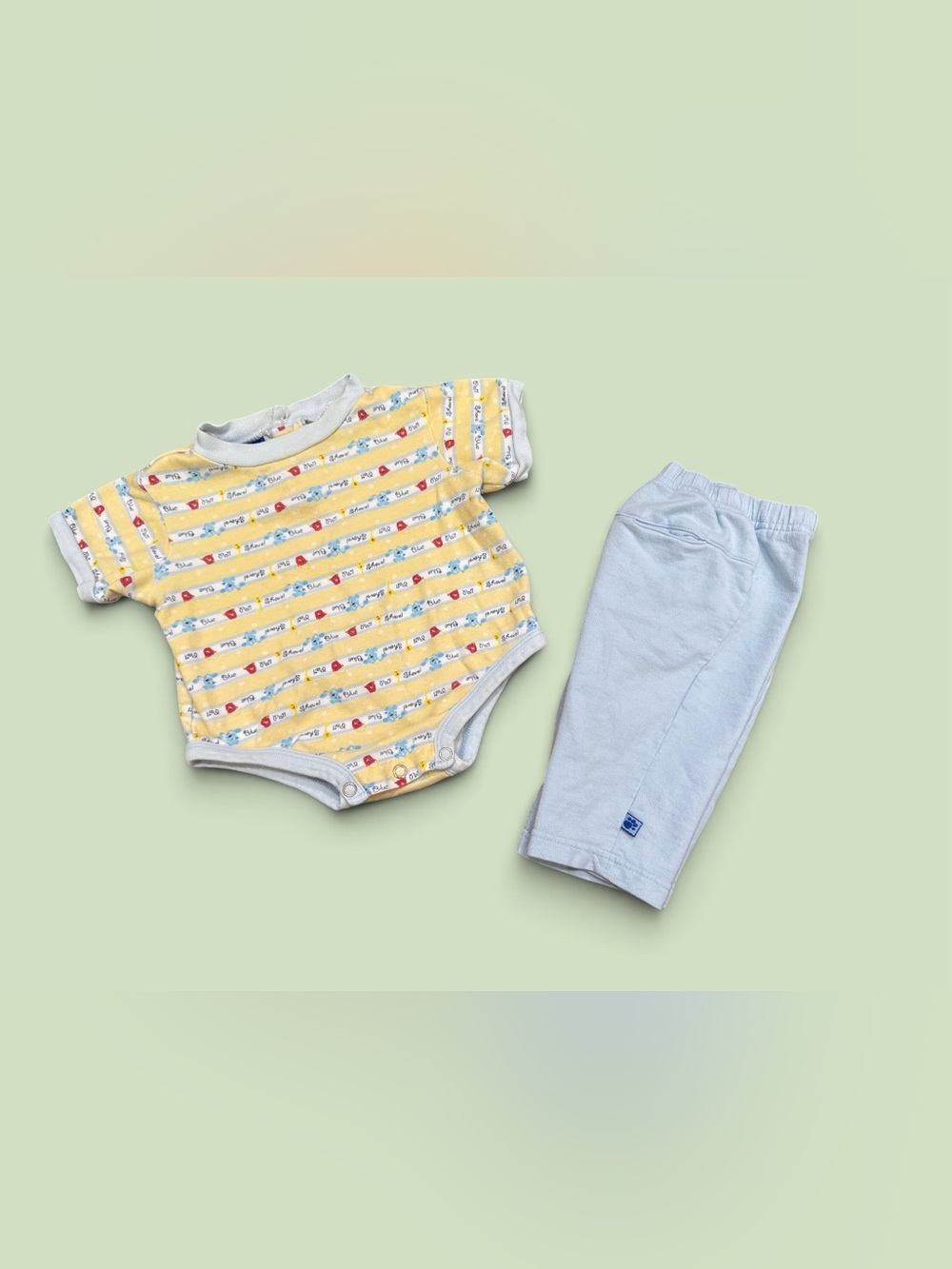 Vintage Blues Clues One Piece & Pants Matching Set Baby Boy 6/9 Months Y2K